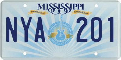 MS license plate NYA201