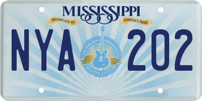 MS license plate NYA202