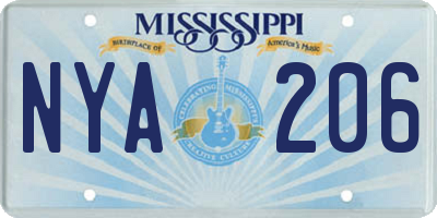 MS license plate NYA206