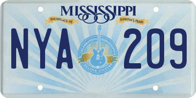MS license plate NYA209