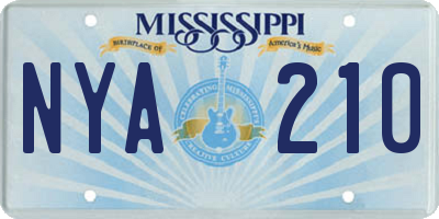 MS license plate NYA210
