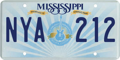 MS license plate NYA212