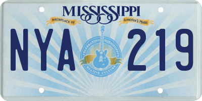 MS license plate NYA219