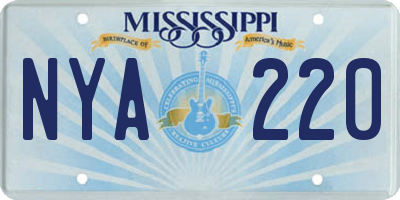 MS license plate NYA220