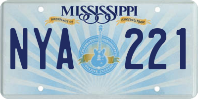 MS license plate NYA221