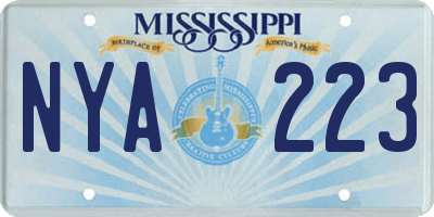 MS license plate NYA223
