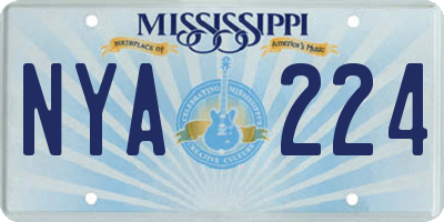 MS license plate NYA224