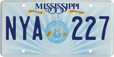 MS license plate NYA227