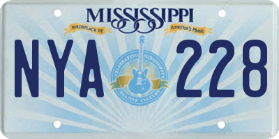 MS license plate NYA228