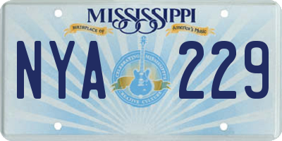 MS license plate NYA229