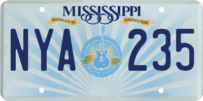MS license plate NYA235
