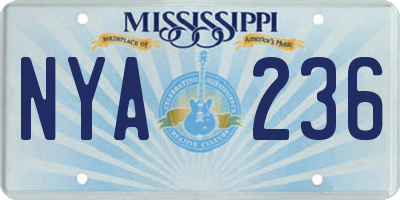 MS license plate NYA236
