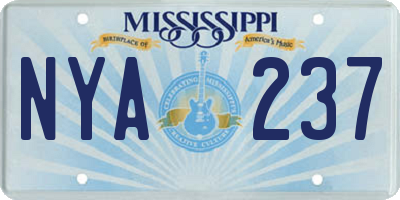 MS license plate NYA237