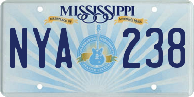 MS license plate NYA238