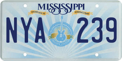 MS license plate NYA239