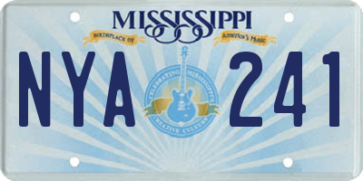 MS license plate NYA241