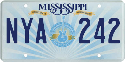 MS license plate NYA242