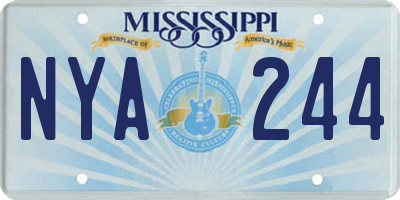 MS license plate NYA244