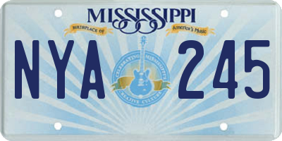 MS license plate NYA245