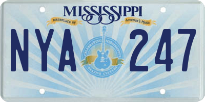 MS license plate NYA247