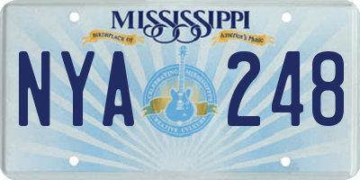 MS license plate NYA248