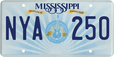 MS license plate NYA250