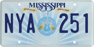 MS license plate NYA251