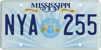 MS license plate NYA255