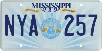 MS license plate NYA257