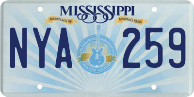 MS license plate NYA259