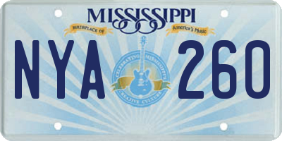 MS license plate NYA260