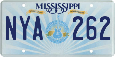 MS license plate NYA262
