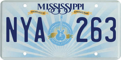 MS license plate NYA263