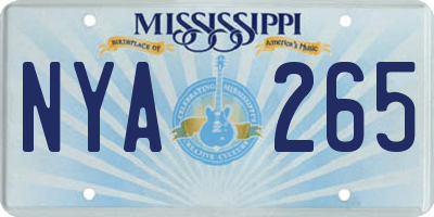 MS license plate NYA265