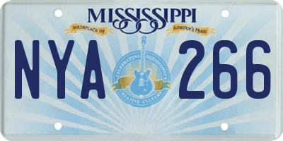 MS license plate NYA266