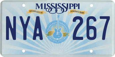 MS license plate NYA267