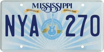 MS license plate NYA270
