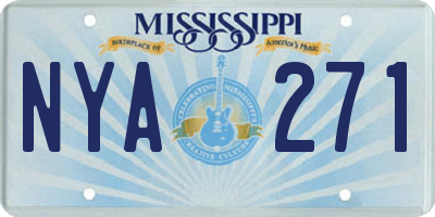 MS license plate NYA271