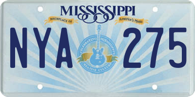 MS license plate NYA275
