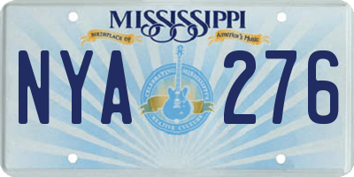 MS license plate NYA276