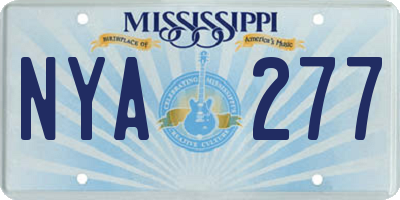 MS license plate NYA277
