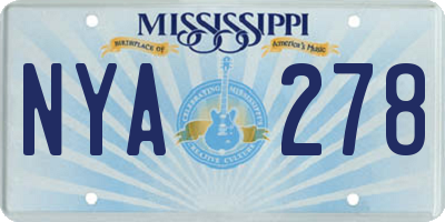 MS license plate NYA278