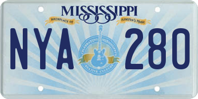 MS license plate NYA280
