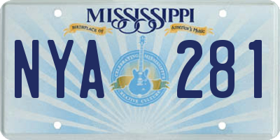 MS license plate NYA281