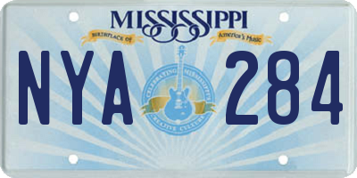 MS license plate NYA284