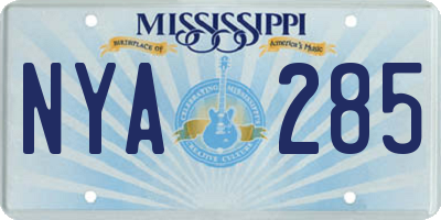 MS license plate NYA285
