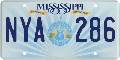 MS license plate NYA286