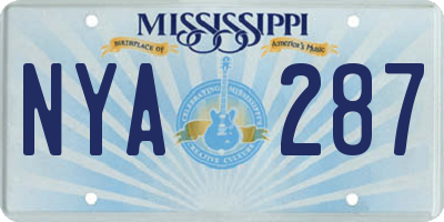 MS license plate NYA287