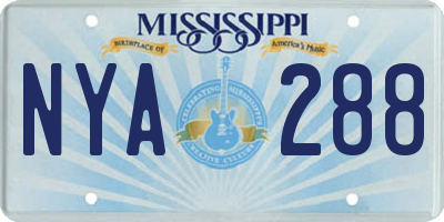 MS license plate NYA288