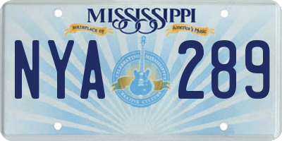 MS license plate NYA289
